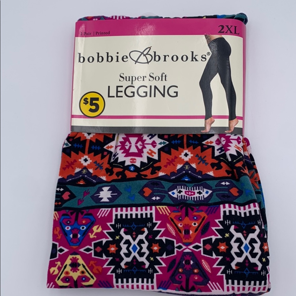 3 for $12 🔥 Bobbie Brooks Geometric Pattern Leggings - Multicolor L, M